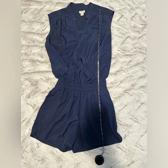 J. Crew Sleeveless Navy Blue V-Neck Romper - Picture 6 of 14